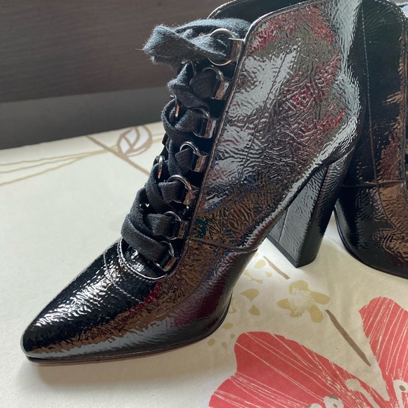 Zara Lace Up Patent Booties - Size 5 - Picture 7 of 10